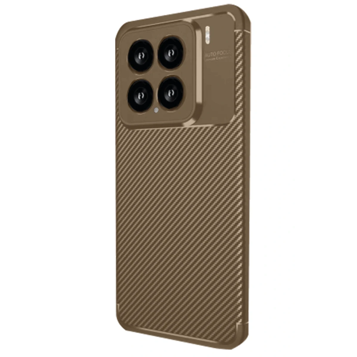 Xiaomi Mi 15 Kılıf Auto Focus Karbon Kapak - Kahverengi