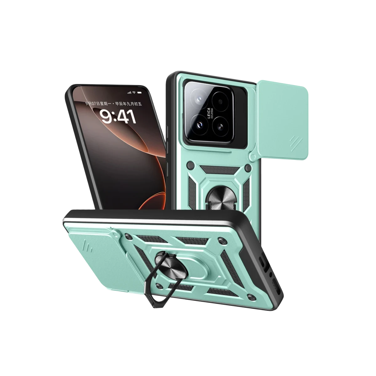 Xiaomi Mi 15T Pars Lens Yüzüklü Silikon - Yeşil