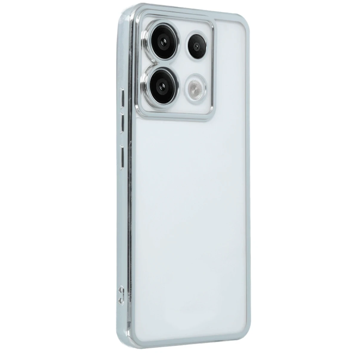 Xiaomi Poco X6 Kılıf Razer Lensli Silikon - Gümüş