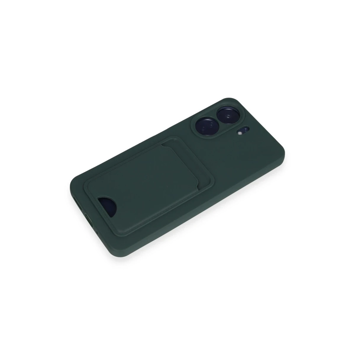 Xiaomi Redmi 13C Kılıf Kelvin Kartvizitli Silikon - Koyu Yeşil