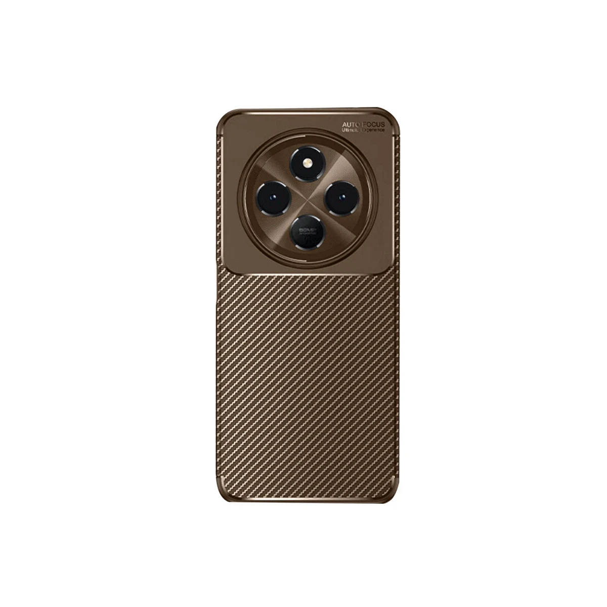 Xiaomi Redmi 14C Kılıf Auto Focus Karbon Kapak - Kahverengi