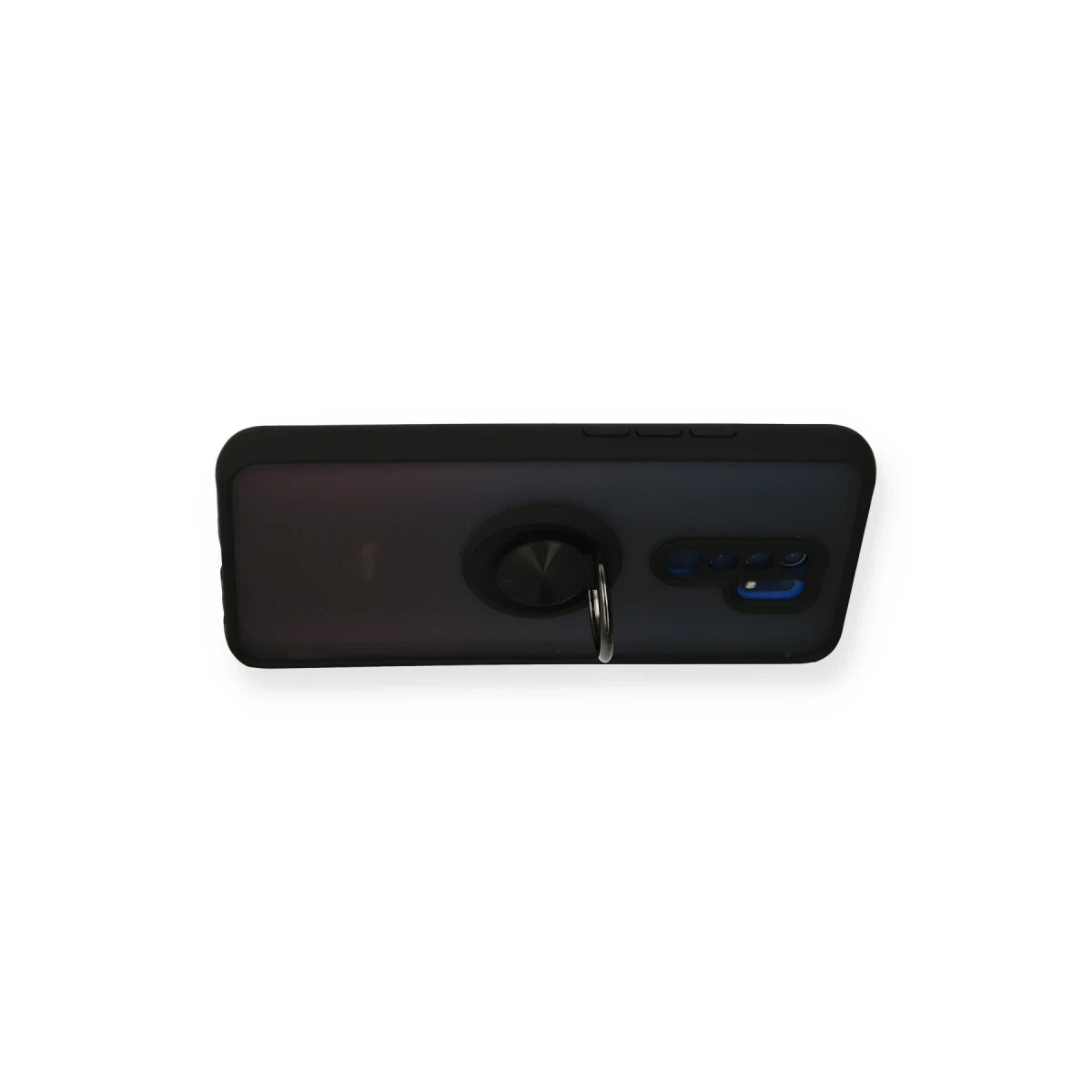 Xiaomi Redmi 9 Kılıf Montreal Yüzüklü Silikon Kapak - Siyah