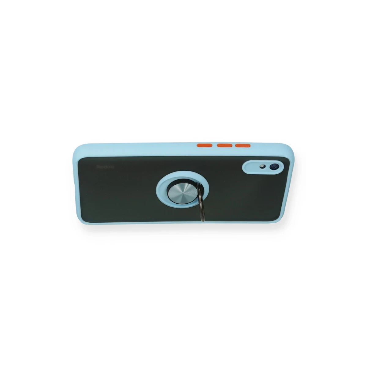 Xiaomi Redmi 9A Kılıf Montreal Yüzüklü Silikon Kapak - Buz Mavi