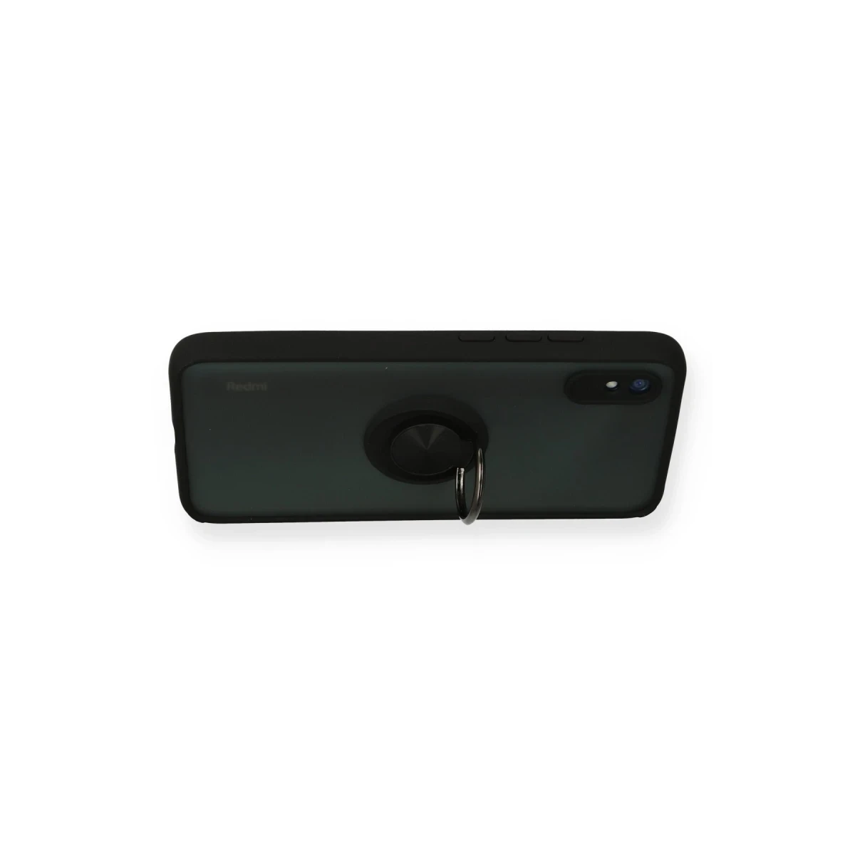 Xiaomi Redmi 9A Kılıf Montreal Yüzüklü Silikon Kapak - Siyah