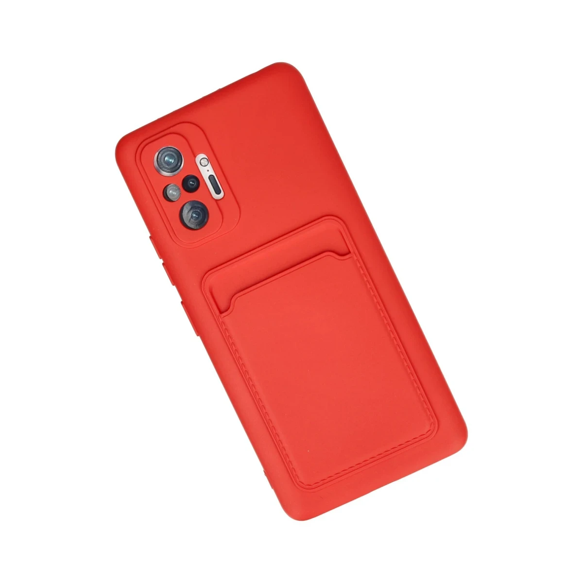 Xiaomi Redmi Note 10 Pro Kılıf Kelvin Kartvizitli Silikon - Kırmızı