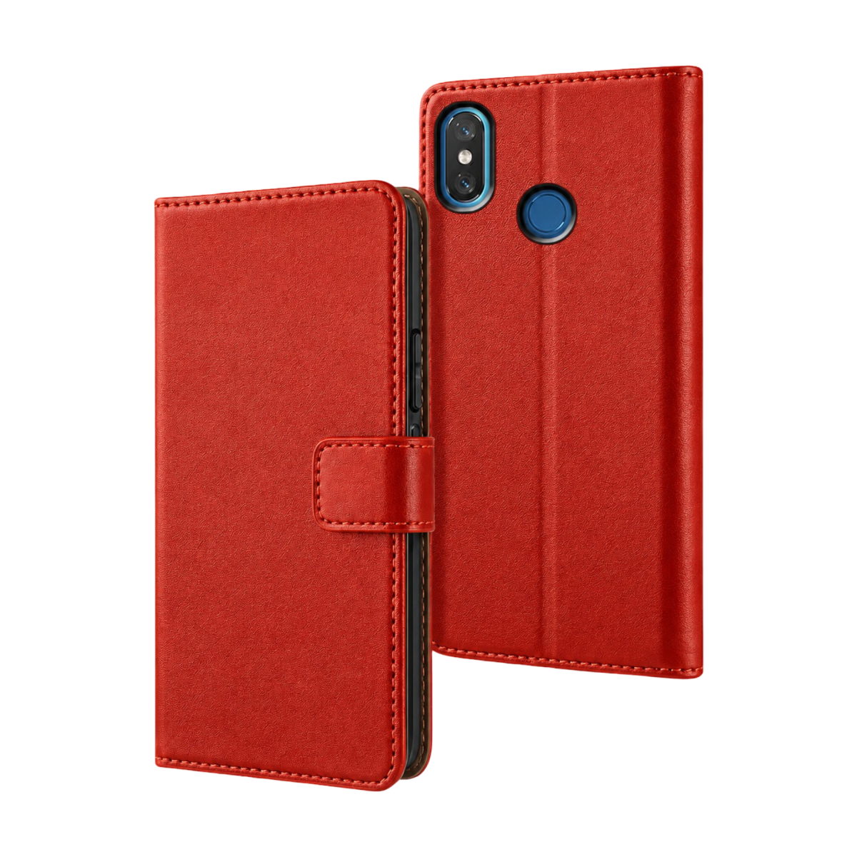 Xiaomi Mi 8 Trend S Plus Kapaklı Kılıf - Kırmızı
