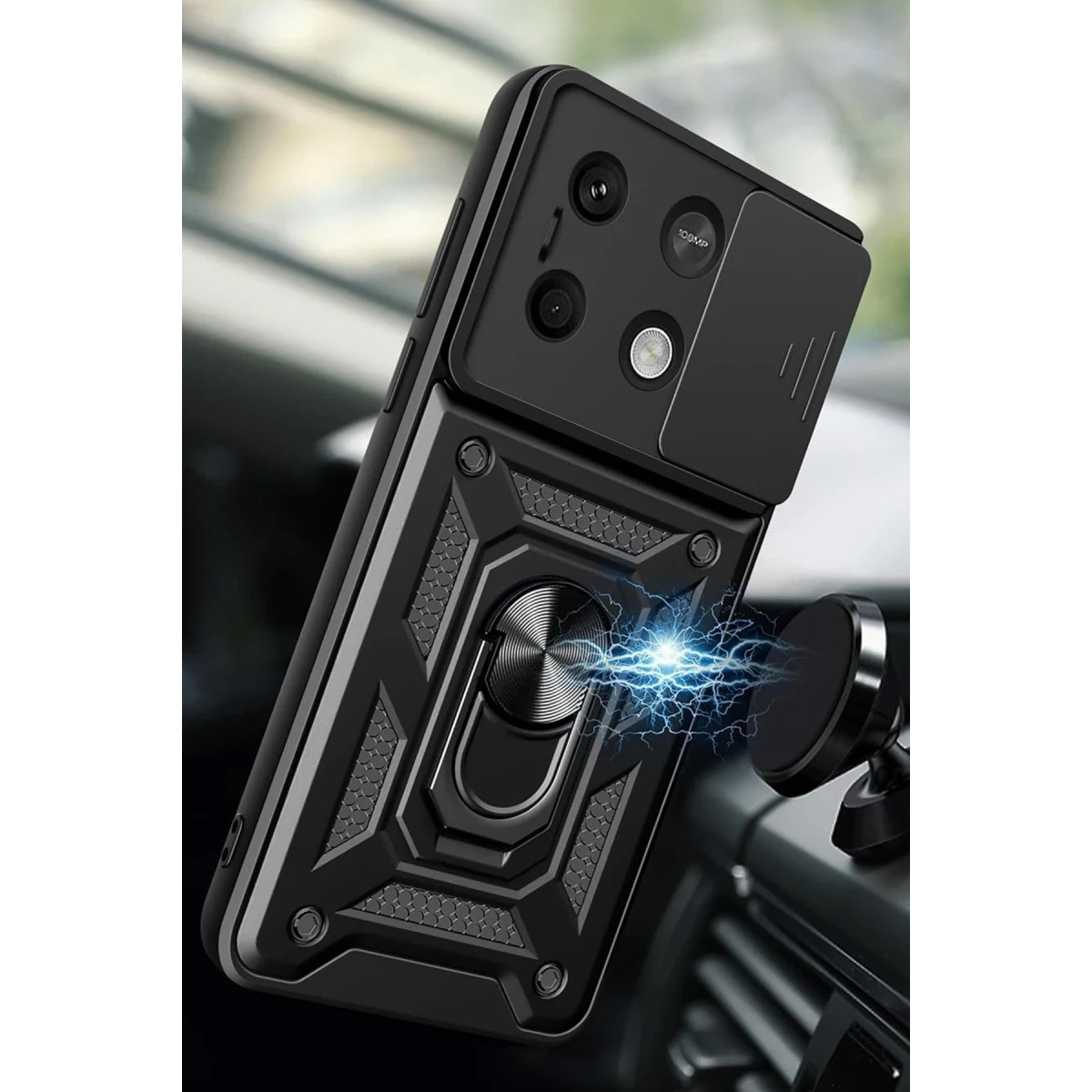 Xiaomi Redmi Note 13 4G Kılıf Pars Lens Yüzüklü Silikon - Kırmızı