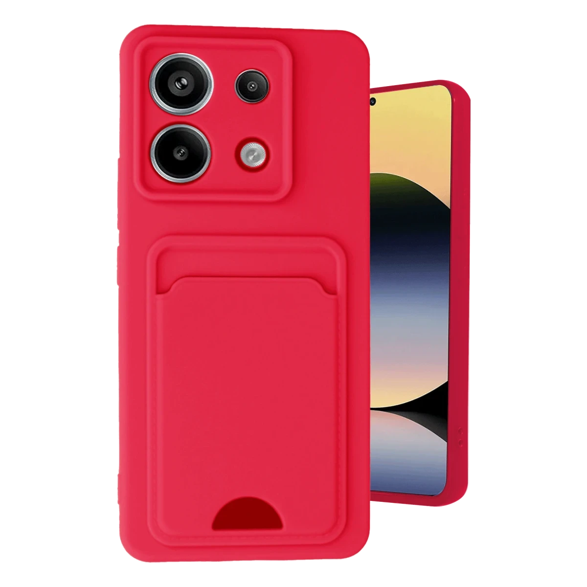 Xiaomi Redmi Note 13 Pro 5G Kılıf Kelvin Kartvizitli Silikon - Kırmızı