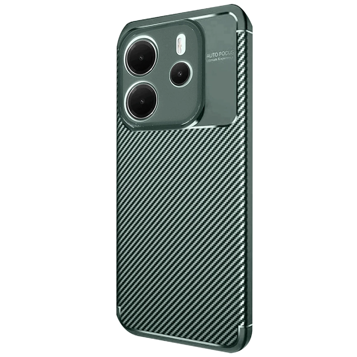 Xiaomi Redmi Note 14 4G Kılıf Auto Focus Karbon Kapak - Koyu Yeşil