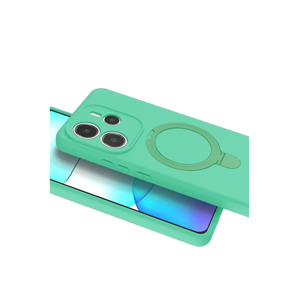 Xiaomi Redmi Note 14 4G Regal Magsafe Standlı Kapak - Yeşil