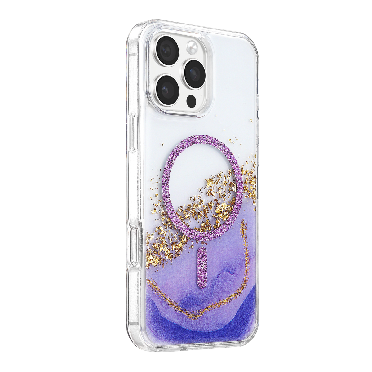 Onegif Apple iPhone 16 Pro Max Lotus Simli Magsafe Kapak - Mor