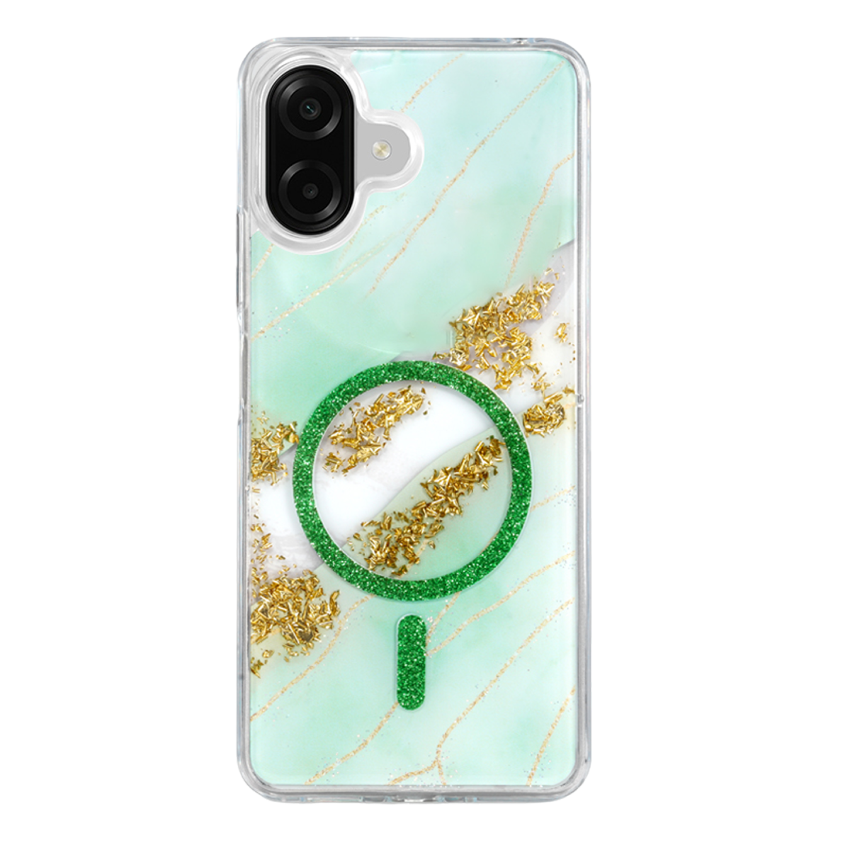 Onegif Samsung Galaxy A07 4G Lotus Simli Magsafe Kapak - Yeşil
