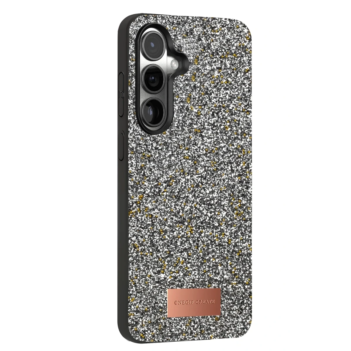 Onegif Samsung Galaxy S24 FE Bright Simli Kapak - Gold