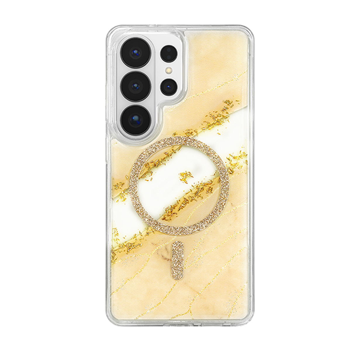 Onegif Samsung Galaxy S26 Ultra Lotus Simli Magsafe Kapak - Gümüş