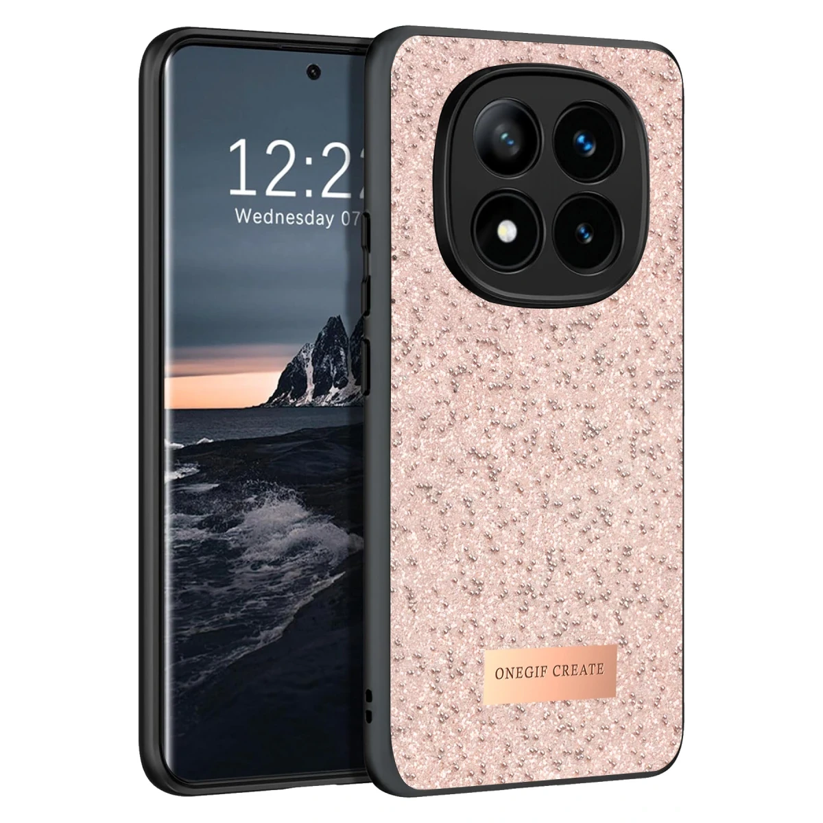 Onegif Xiaomi Redmi Note 14 Pro 4G Bright Simli Kapak - Pembe