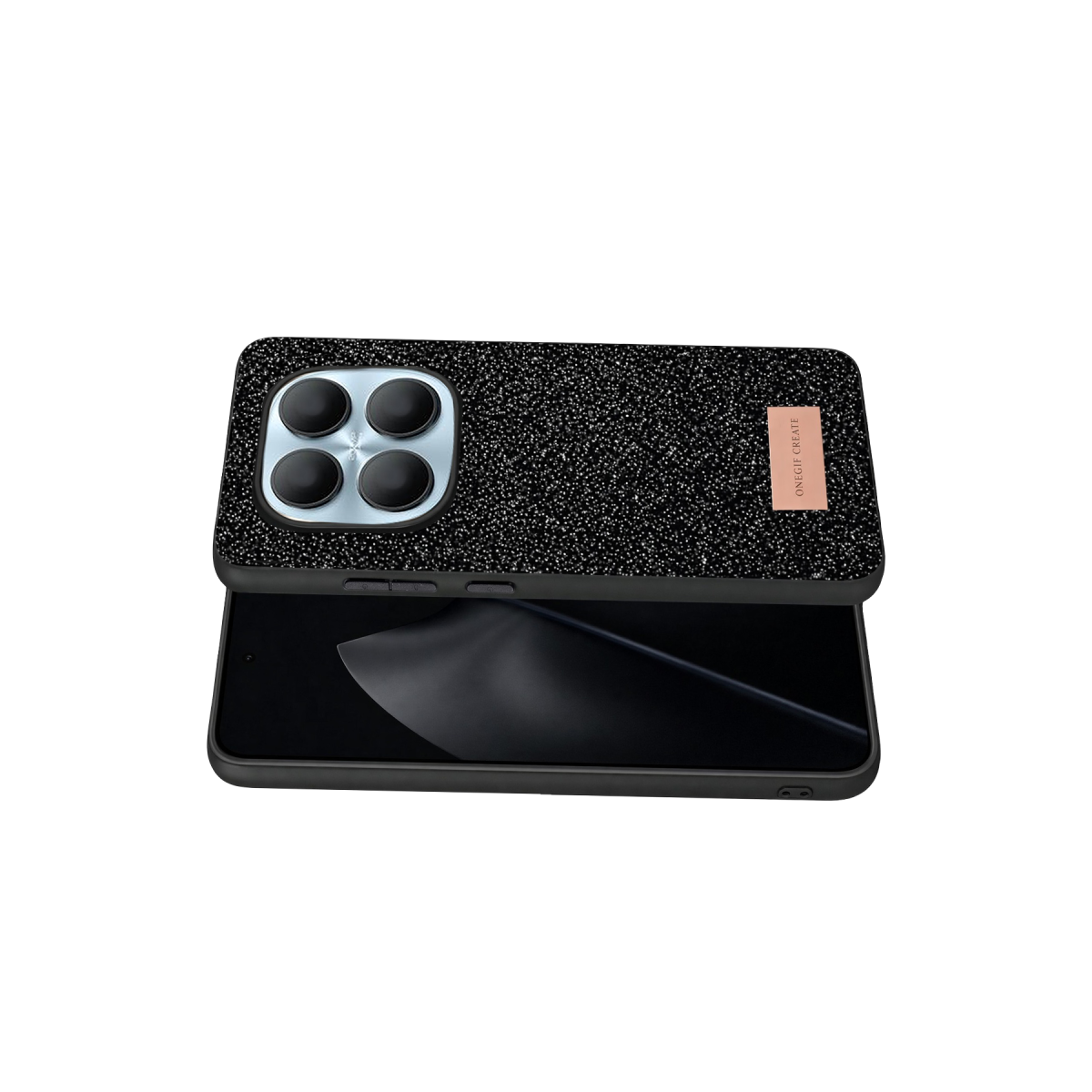 Onegif Xiaomi Redmi Note 15 Pro 5G Bright Simli Kapak - Siyah