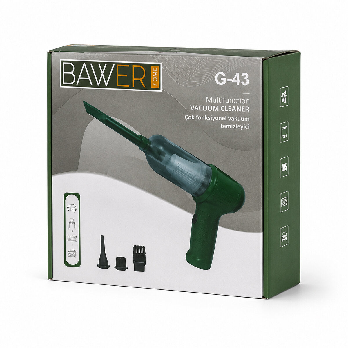 OTO ARAÇ SARJLI EL TİPİ BASINÇLI HAVA ÜFLEME - SÜPÜRGE MAKİNE 3 BAŞLIK G-43 (4887)