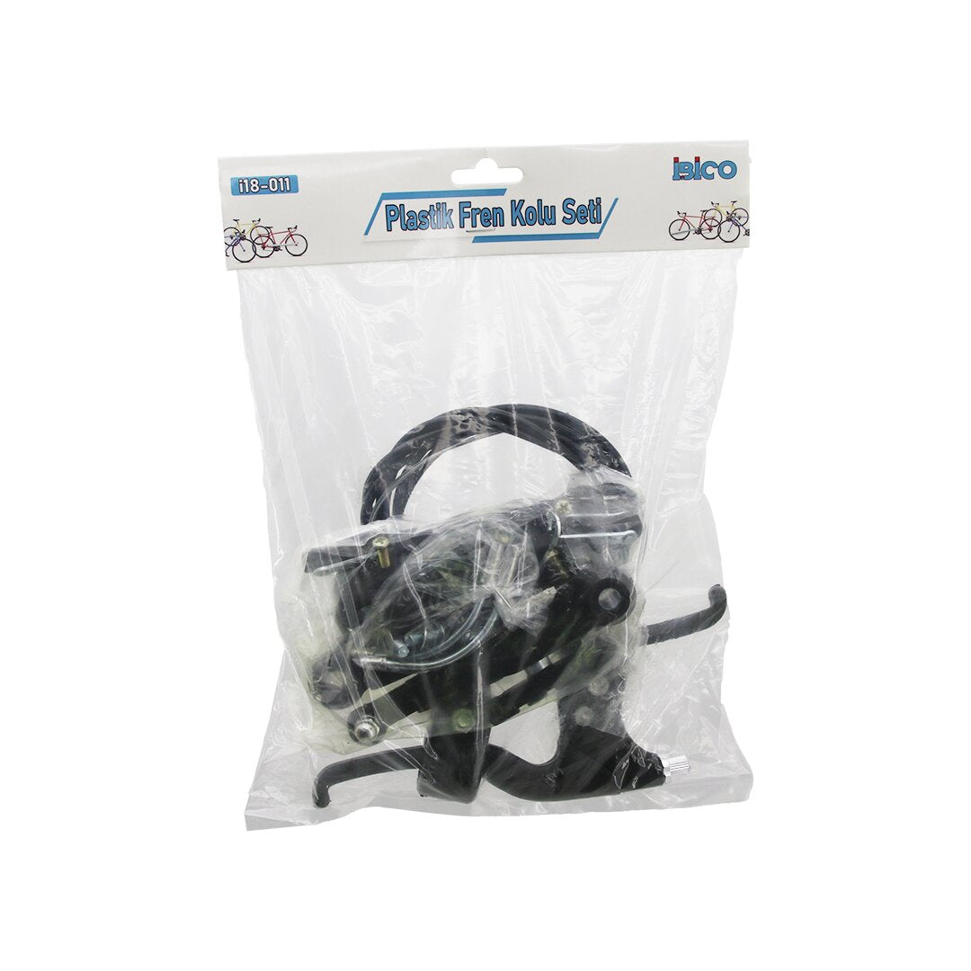PLASTİK BİSİKLET FREN TAKIMI SET 2PCS FREN KOLU - 1PCS FREN TELİ - 4PCS FREN MEKANİZMA - PABUÇ (4887)