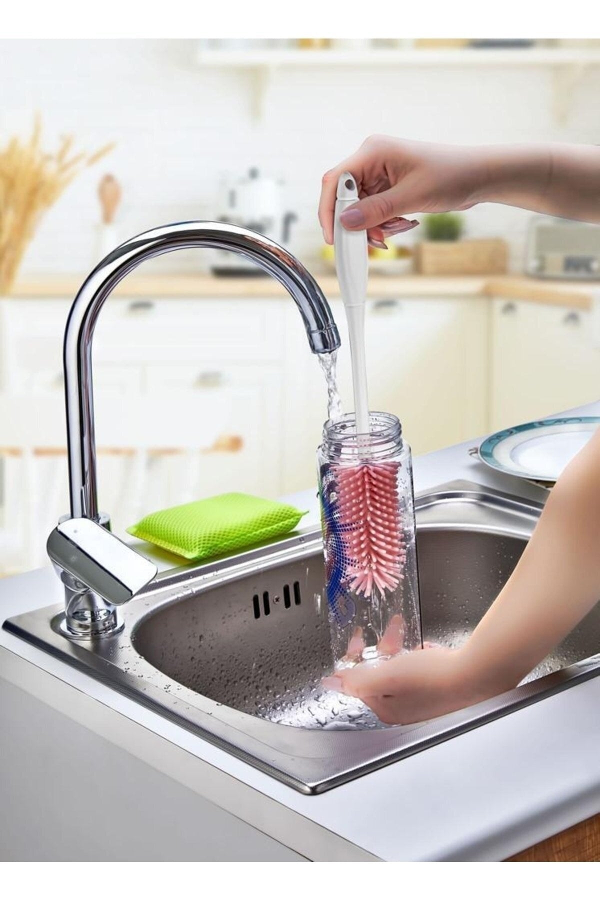 Silikon Şişe Biberon Konserve Kavanoz Matara Temizleme Fırçası Çok Amaçlı Temizleme Fırçası Bpa Free (4887)