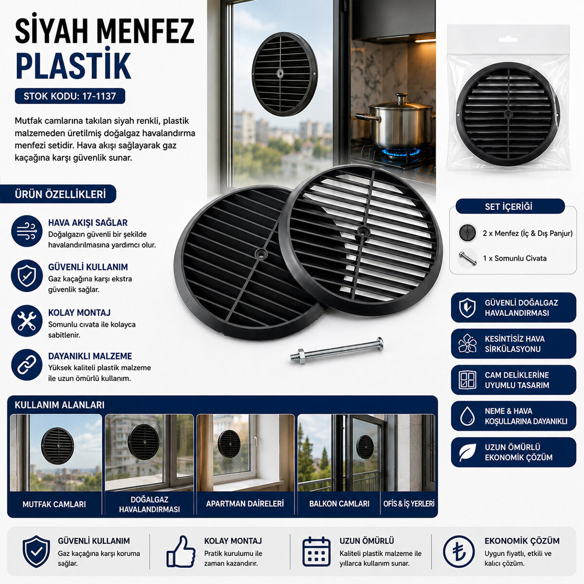 SİYAH MENFEZ PLASTİK (4887)