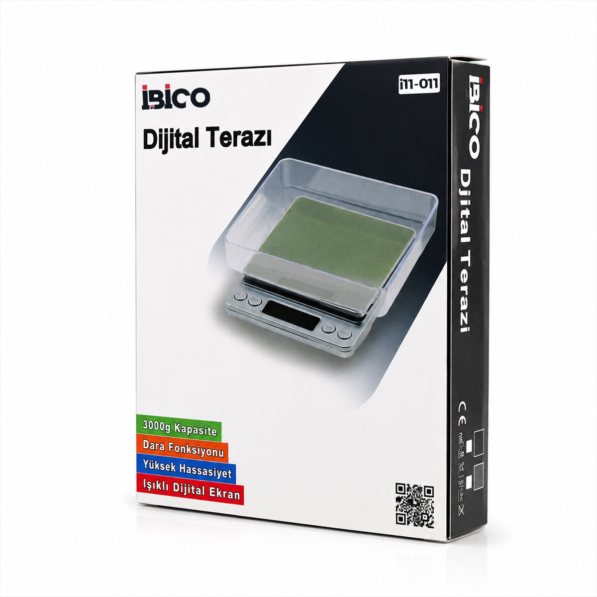 SUPERIOR MINI I-2000 3000GR/0.1GR MİNİ=10.5X13CM HASSAS TARTI - TERAZİ ŞEFFAF PLS.KAPAK PİLLİ (4887)