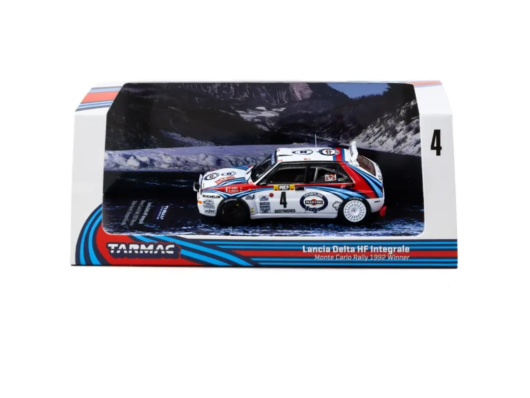 Tarmac Works 1/64 Lancia Delta HF Integrale Monte Carlo Rally 1992 #04 Winner Didier Auriol / Bernard Occelli