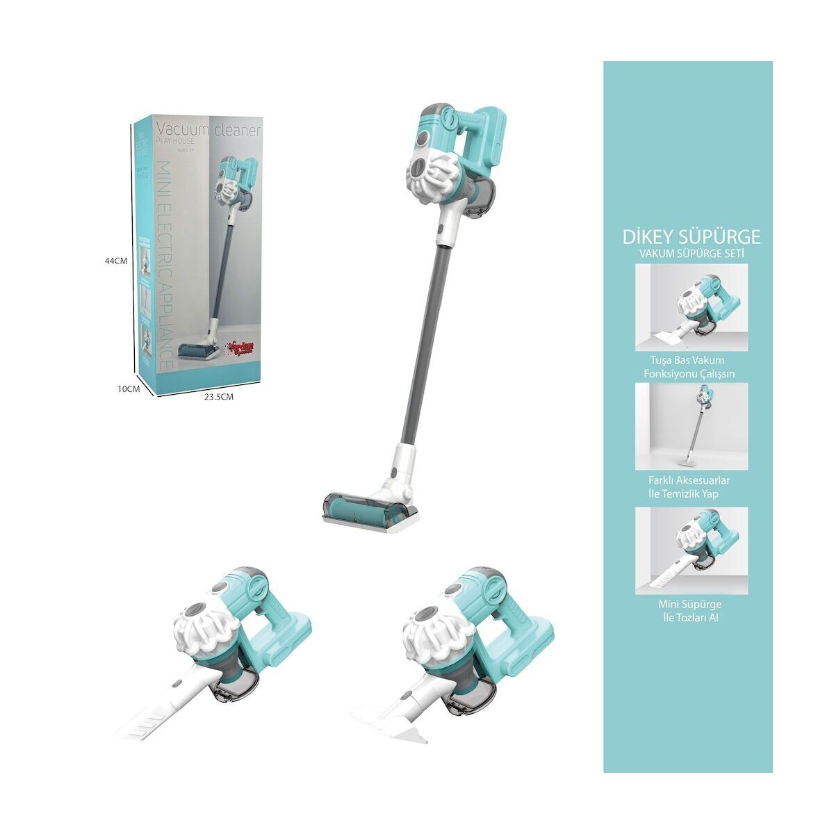 LS8807Q Vardem Dikey Elektrik Süpürgesi Kapalı Kutu Yeşil-Gri 3 in1