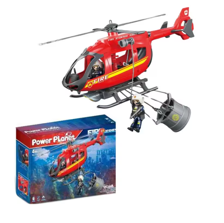 Power Planet Fire Işıklı Sök Tak İtfaiye Helikopteri