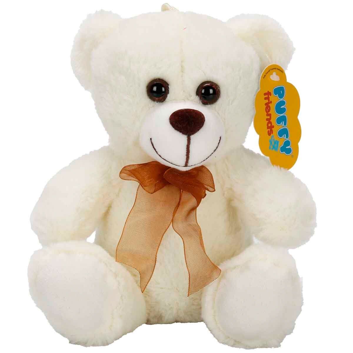 0998 SUN-JHN-PFF-SK PELUŞ AYI OTURAN KURDELELİ 21CM  -Stokta Olan Renk Gönderilir