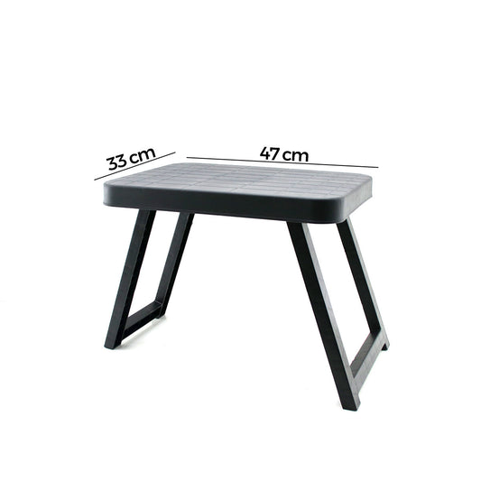 10 ADET KÜÇÜK= 47X33CM KAMP - PİKNİK MASASI SİYAH PLASTİK KATLANABİLİR AYAKLI=38CM (4887)