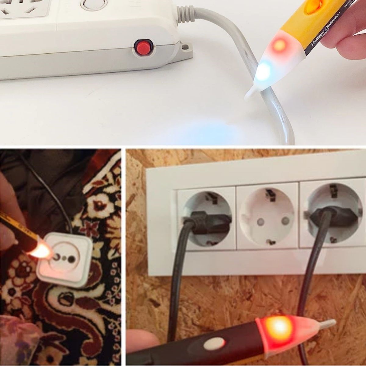Elektrik Kaçak Dijital Kontrol Kalemi Cihazı -Dedektörlü Temassız Işıklı Kablo Voltaj Test (4887)