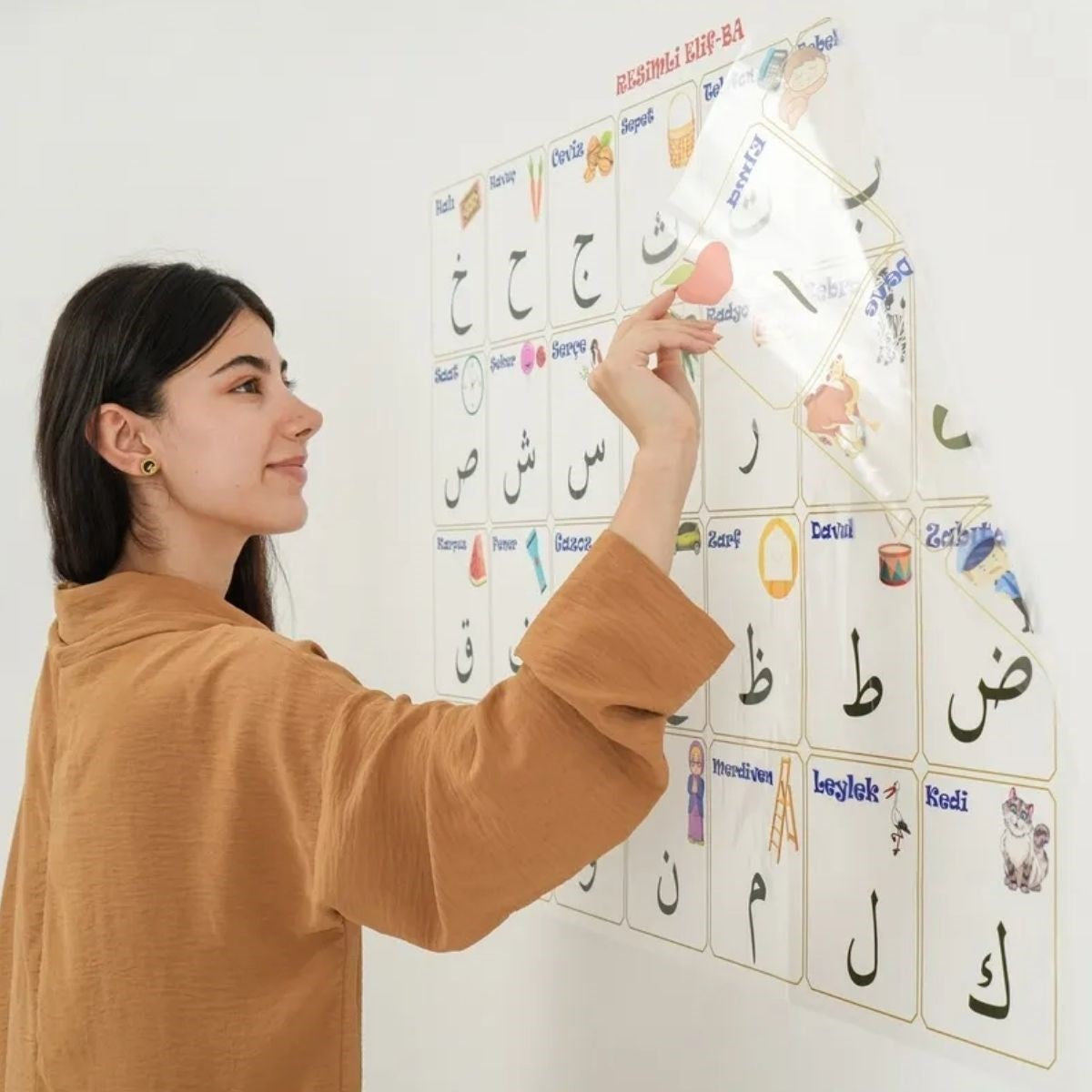 70x100 cm Statik Kağıt Elif-Ba Öğrenme Tahtası (4887)