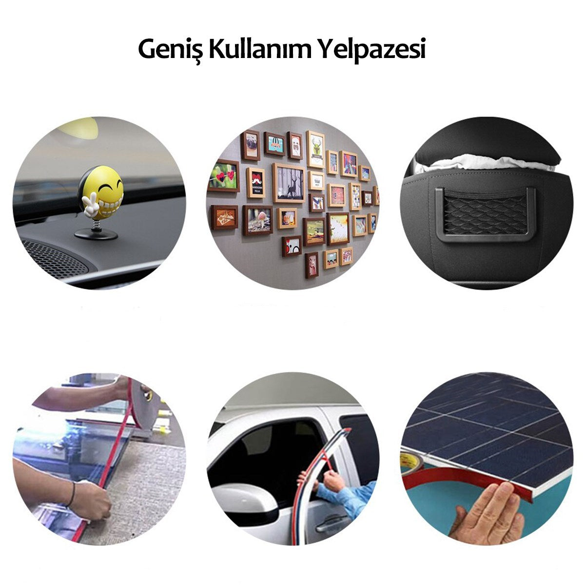 2 Metre Güçlü Yapışkanlı Çift Taraflı Slikon Pratik Şeffaf Bant (4887)