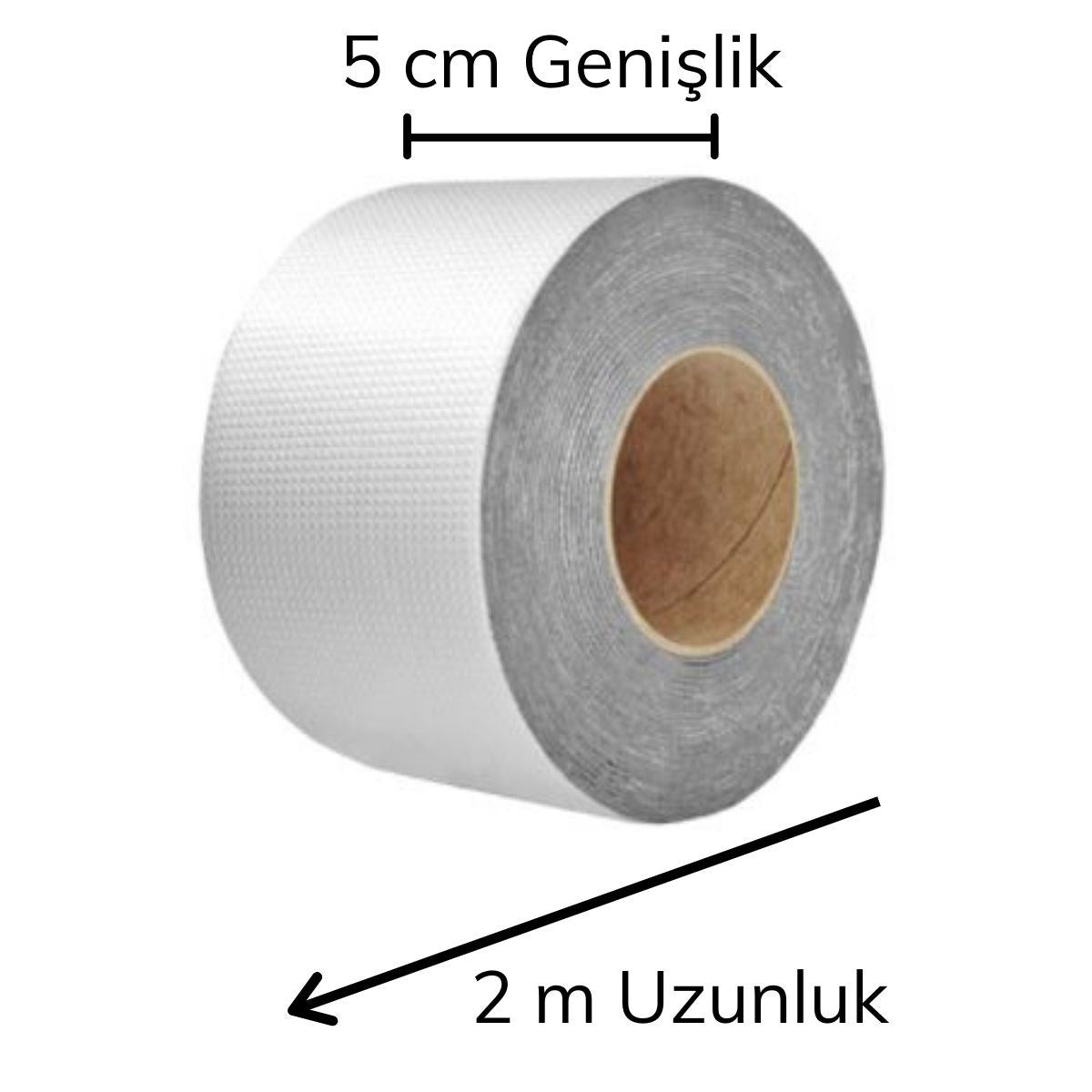 2 Mt Yüksek Sıcaklık Dayanan Su Geçirmez Çatı Duvar Çatlak Onarıcı Yapışkan Bant Folyo 5 Cm (4887)