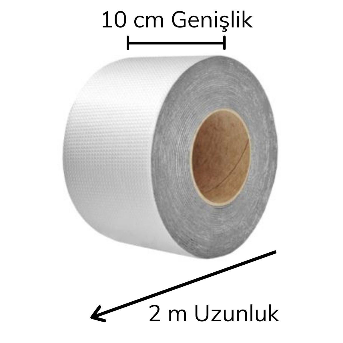2 Mt Yüksek Sıcaklık Dayanan Su Geçirmez Çatı Duvar Çatlak Onarıcı Yapışkan Bant Folyo 10 Cm (4887)