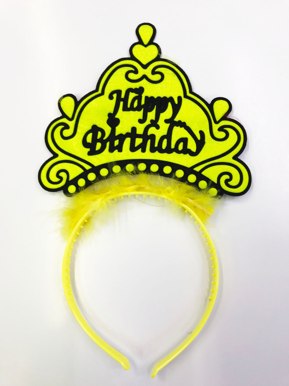 Happy Birthday Yazılı Neon Renk Taç 12 Adet (4887)