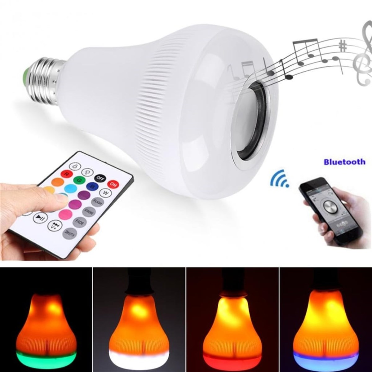 Kumandalı Bluetooth Hoparlör Ampul LD-37 (4887)