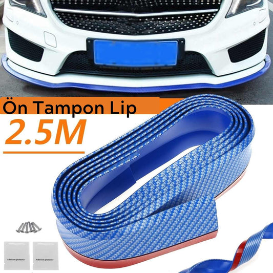 Mavi 2,5 Metre Araba Oto Ön Tampon Koruyucu Kauçuk Pratik Tampon Şerit Bant Döşeme Kiti (4887)