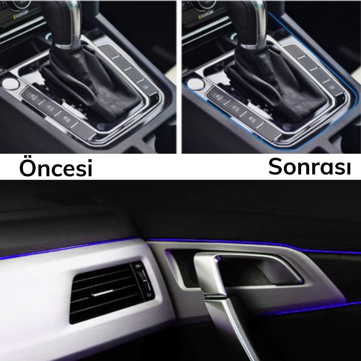 Mavi Araba Oto Trim Dekorasyon Şeridi Kauçuk Elastik Kolay Kurulum 5 metre Şerit Bant (4887)