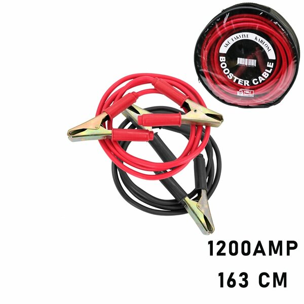 1200 AMPER AKÜ TAKVİYE KABLOSU 1.63MT - PENCERELİ BEZ ÇANTALI (4887)