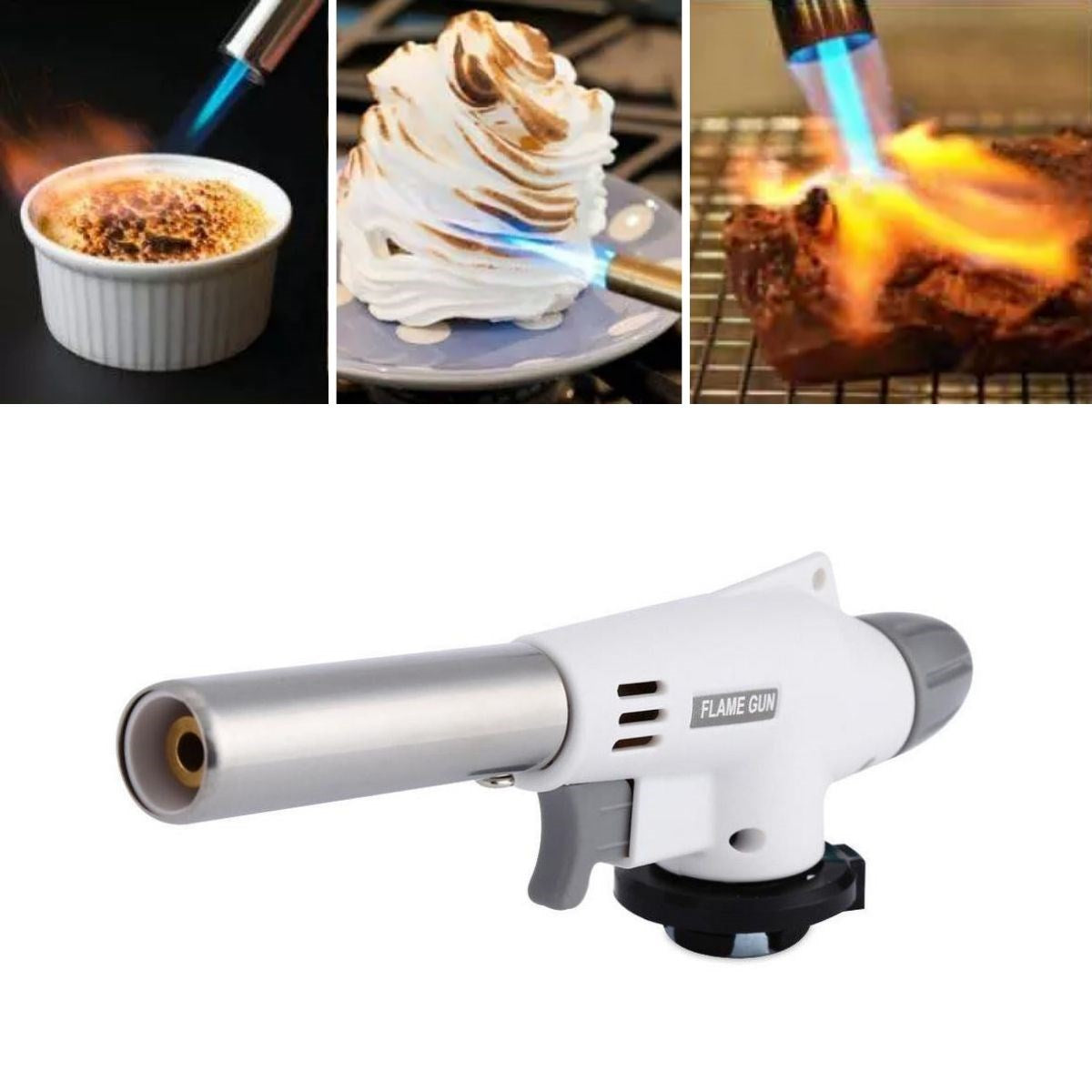 1300°C Çok Amaçlı Gaz Torch Çakmak - Mutfak, Mangal, Lehimleme Pürmüz Alev Tabancası (4887)