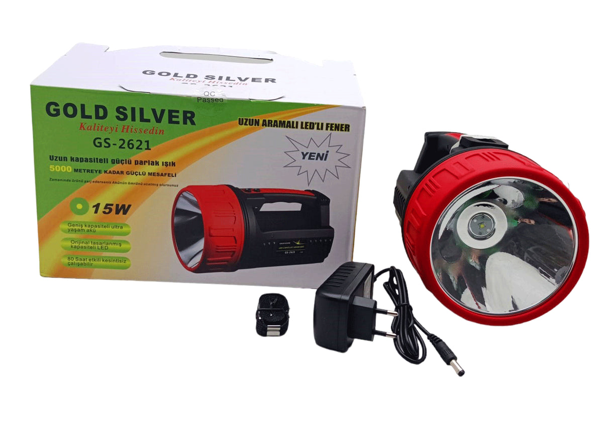 15W LED 2İN1 UZUN ARAMALI ADAPTÖR ŞARJLI EL FENERİ PROJEKTÖR (4887)