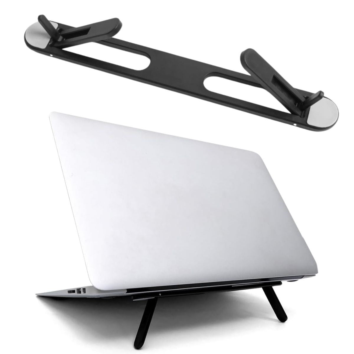2 Kademeli Katlanabilir Laptop Standı – Kendiliğinden Güçlü Yapışkanlı, Ergonomik Tablet Yükseltici (4887)