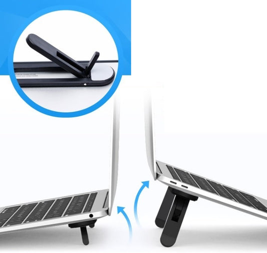2 Kademeli Katlanabilir ve Yapışkanlı Laptop Standı Siyah (4887)