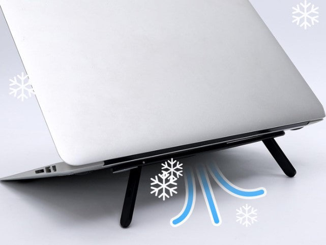2 Kademeli Katlanabilir ve Yapışkanlı Laptop Standı Siyah (4887)