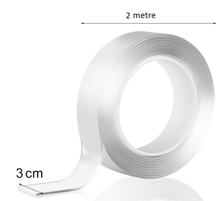 2 metre 2 cm Çift Taraflı Şeffaf Bant (4887)
