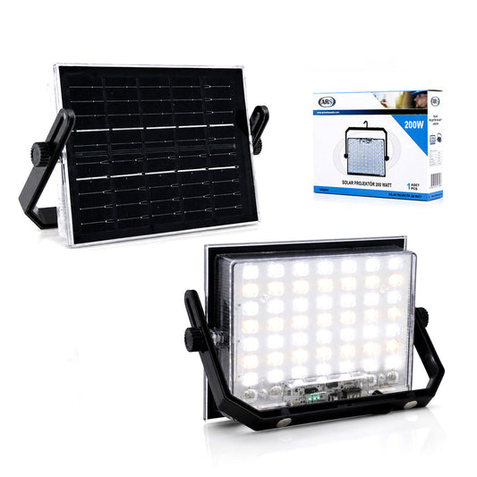 200W GÜNEŞ ENERJİLİ LED IŞIK SOLAR PROJEKTÖR - FENER KAMP - DIŞ MEKAN 3 FARKLI LED IŞIK 348961 LMB (4887)