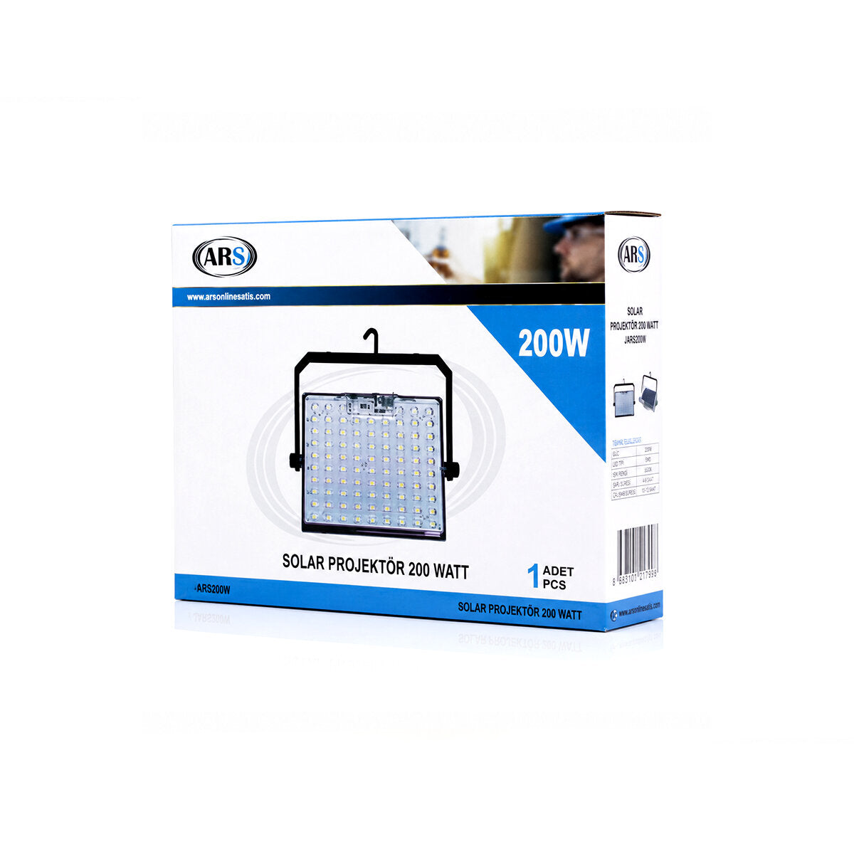 200W GÜNEŞ ENERJİLİ LED IŞIK SOLAR PROJEKTÖR - FENER KAMP - DIŞ MEKAN 3 FARKLI LED IŞIK 348961 LMB (4887)