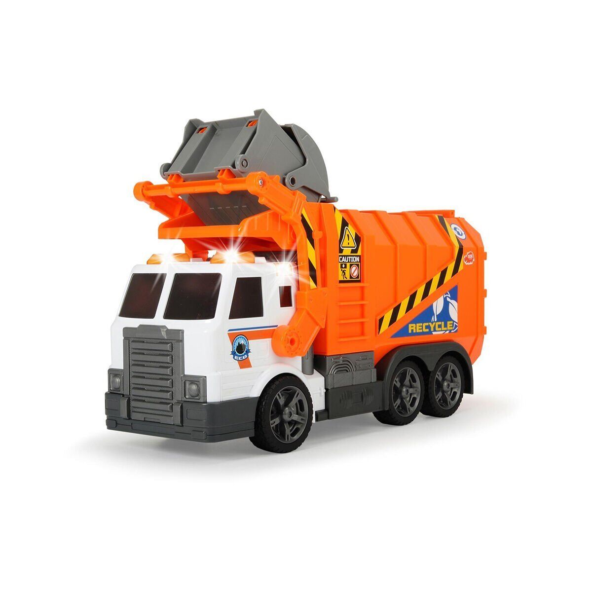 203308369 Dickie Garbage Truck

free wheel light sound B/O lifting fork wt