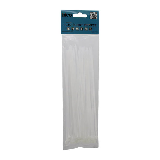 25PCS   BEYAZ   3.6X200MM  PLASTİK CIRT KELEPÇE (4887)